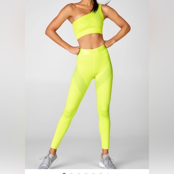 Fabletics Other - Fabletics  Neon Yellow Leggings and sports bra size small